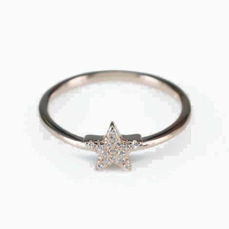 Ring  star  7mm.  rose  Circonia