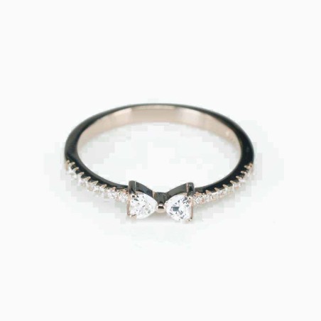 Ring  bow   3mm.  rose  Circonia