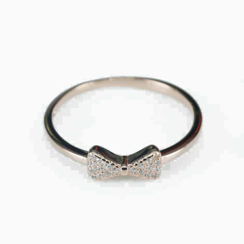 Ring  bow  5mm.  rose  Circonia