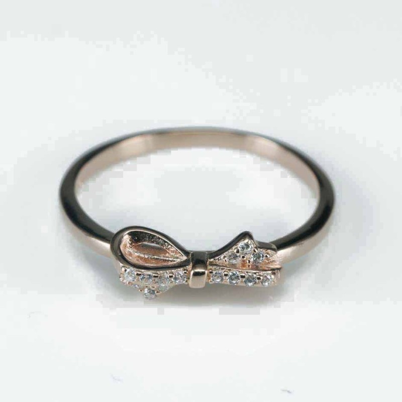 Ring  bow   5mm.  rose  Circonia