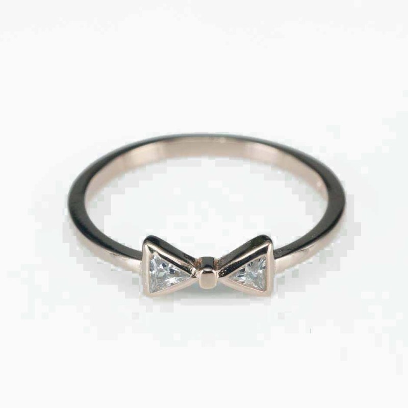 Ring  bow  5mm.  rose  Circonia