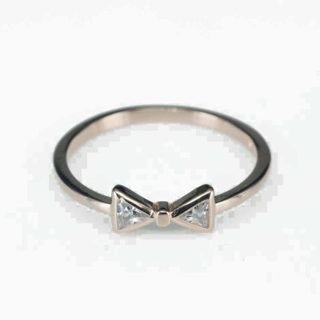 Ring  bow  5mm.  rose  Circonia