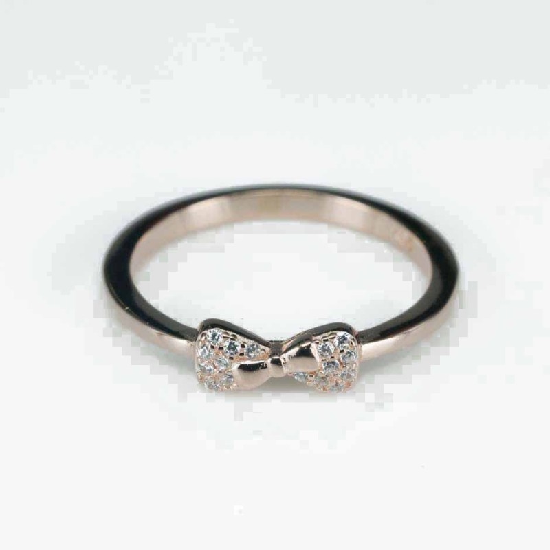 Ring  bow  5mm.  rose  Circonia