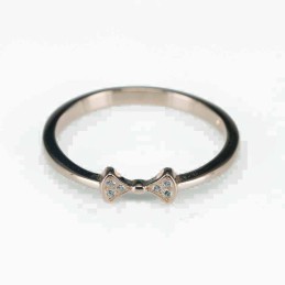 Ring  bow  4mm.  rose  Circonia