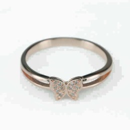 Ring  butterfly  6mm.  rose  Circonia