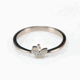 Ring  butterfly  8mm.  rose  Circonia