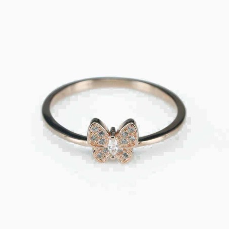 Ring  butterfly  7mm.  rose  Circonia