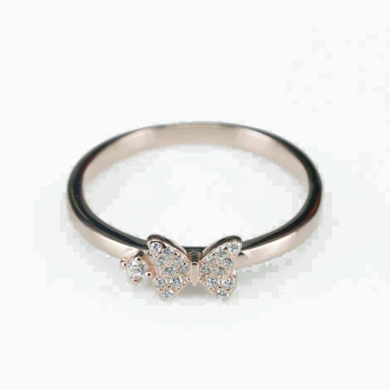 Ring  butterfly  7mm.  rose  Circonia