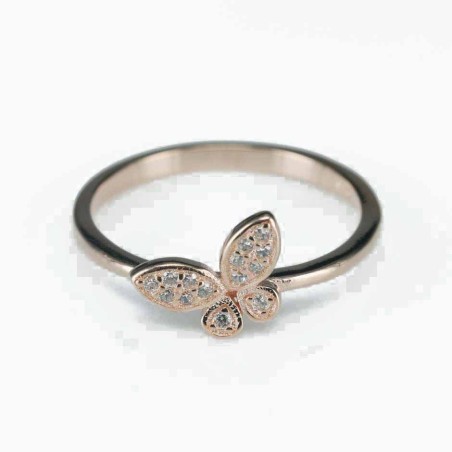 Ring  dragonfly  8mm. rose  Circonia