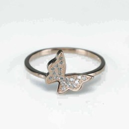 Ring   butterfly   8mm. rose  Circonia