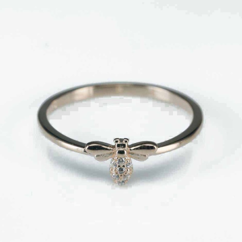 Ring  bee  7mm.  rose  Circonia