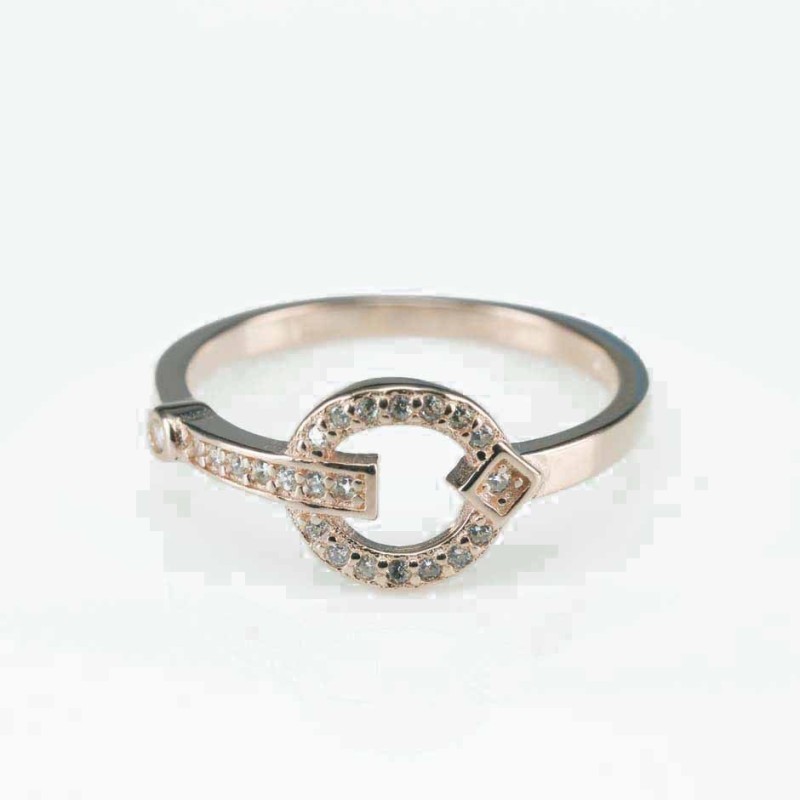 Ring  round  9mm.  rose  Circonia