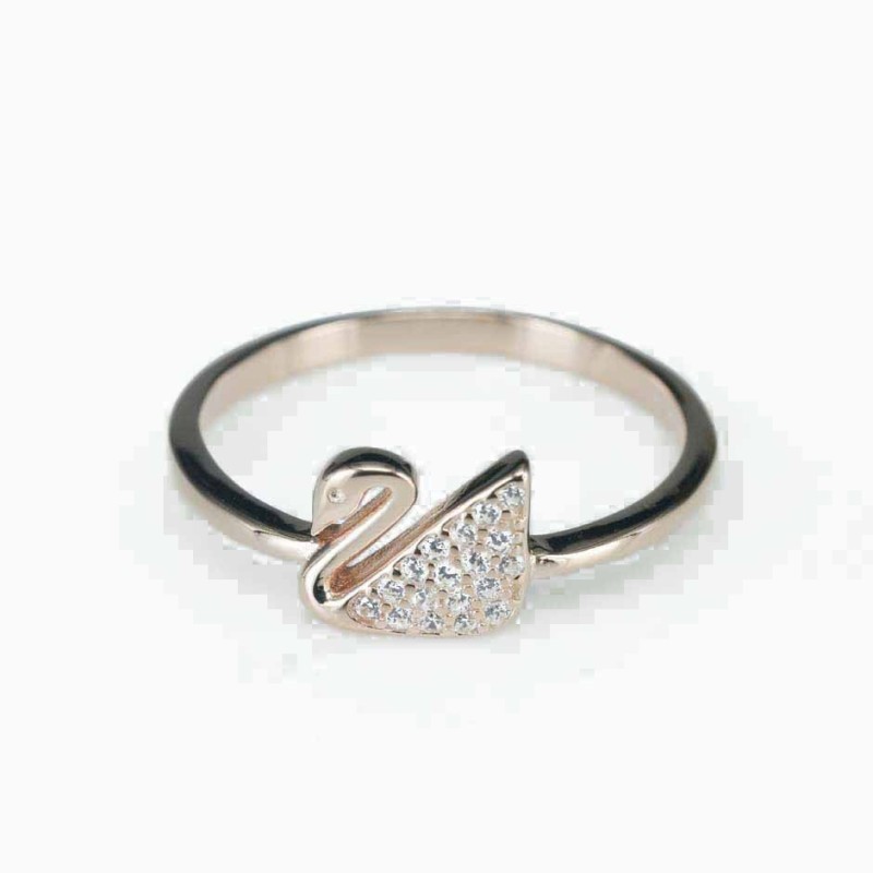 Ring  duck  8mm.  rose  Circonia