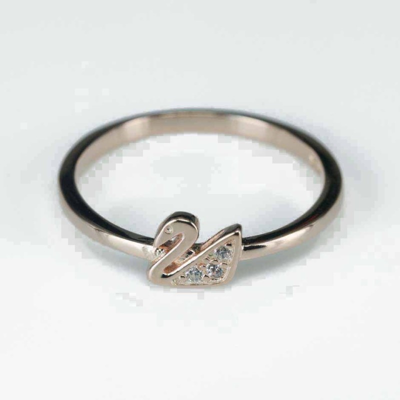 Ring  duck  6mm.  rose  Circonia