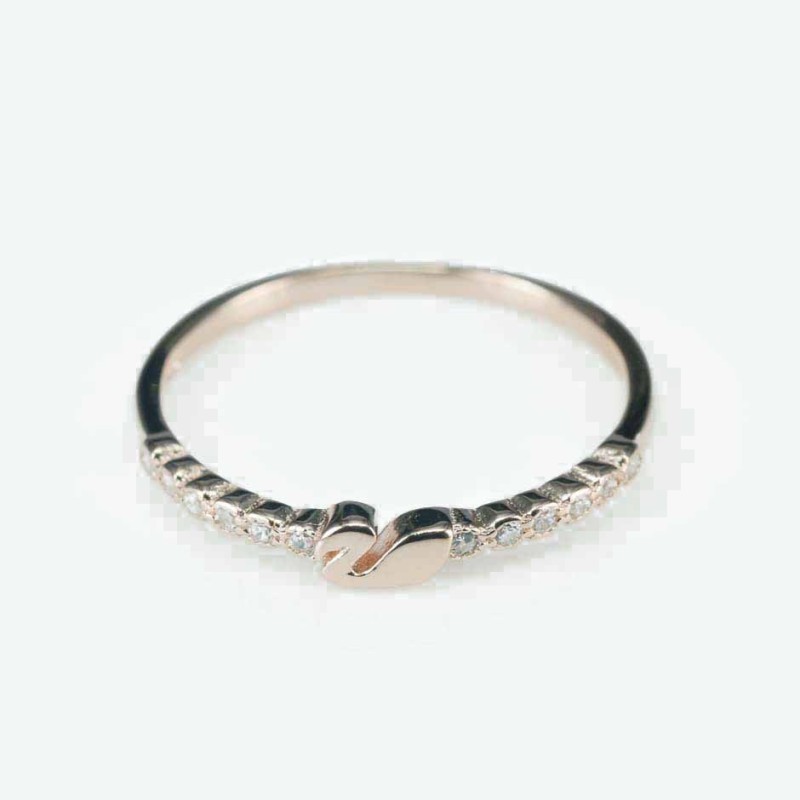 Ring  duck  3mm.  rose  Circonia