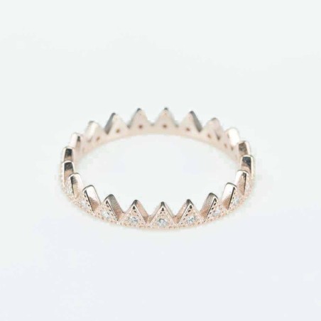 Ring   crown  8mm.  rose  Circonia