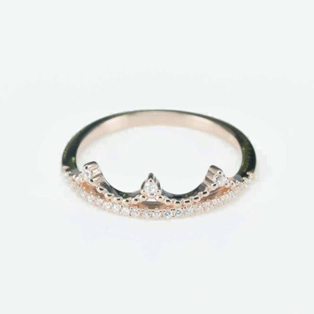 Ring   crown  5mm.  rose  Circonia