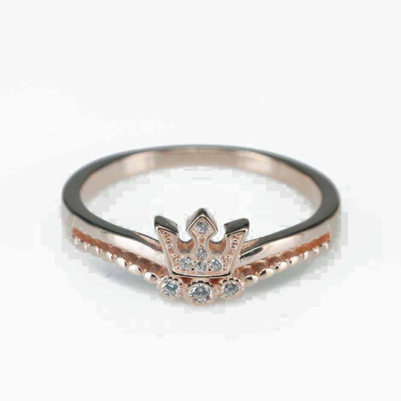 Ring  crown  7mm.  rose  Circonia