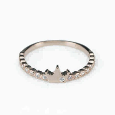 Ring  crown  6mm.  rose  Circonia