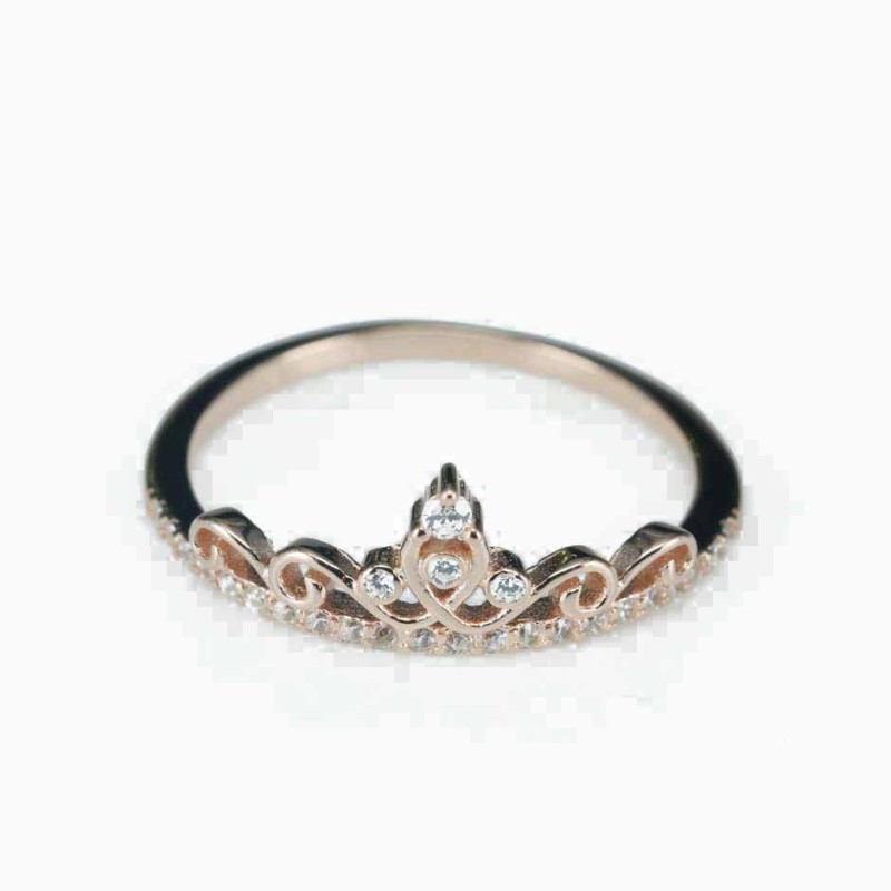 Ring  crown  9mm.  rose  Circonia