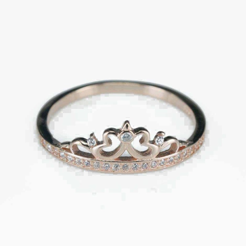 Ring  crown  7mm.  rose  Circonia