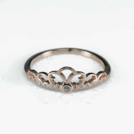 Ring  crown  8mm.  rose  Circonia