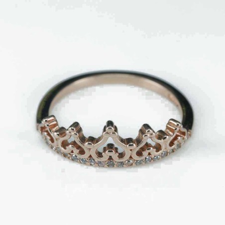 Ring  crown  8mm.  rose  Circonia