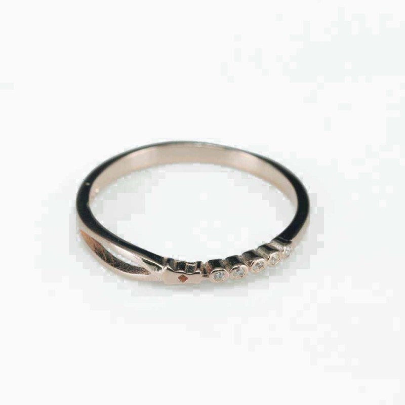 Ring   round  3mm.  rose  Circonia