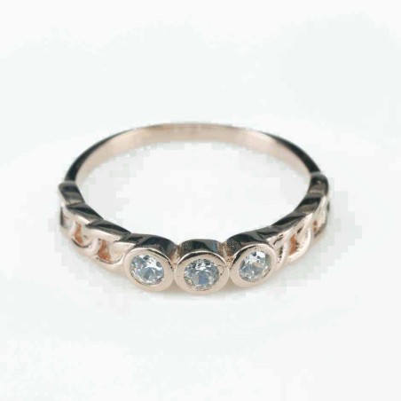 Ring   round  5mm.  rose  Circonia