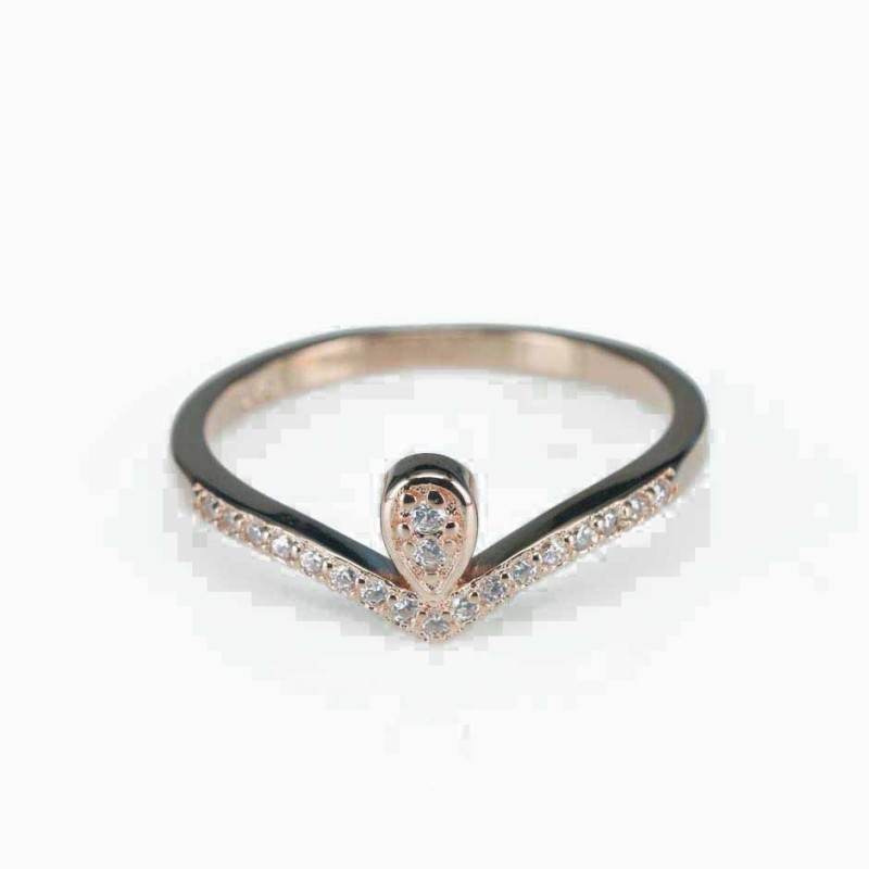 Ring   drop  3mm.  rose  Circonia