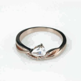 Ring   drop  8mm.  rose  Circonia