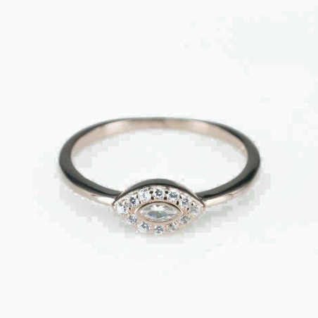 Ring   rhombus  6mm.  rose  Circonia