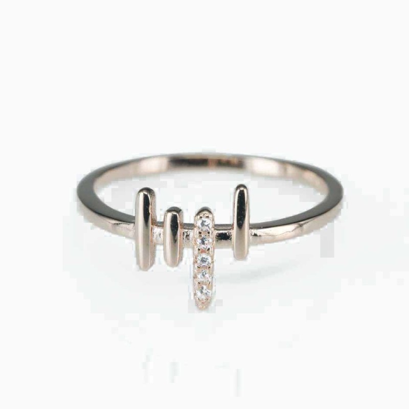 Ring   10mm.  rose  Circonia