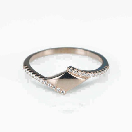 Ring   8mm.   rose  Circonia