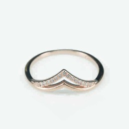 Ring   8mm.   rose  Circonia