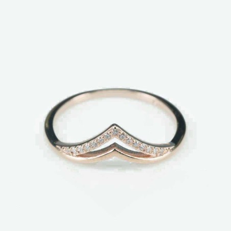 Ring   8mm.   rose  Circonia