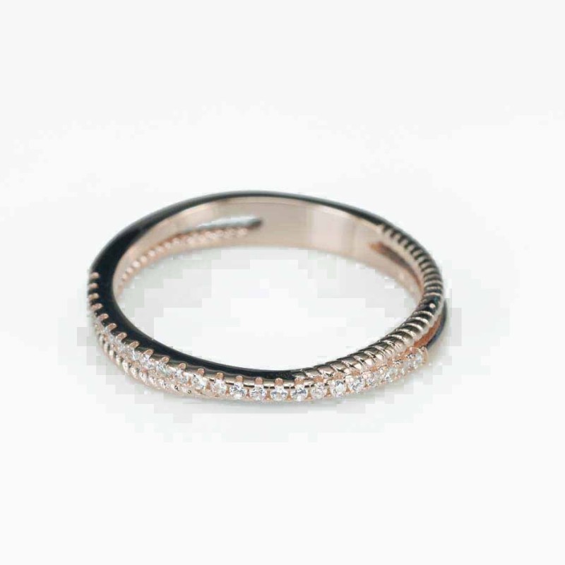 Ring   3mm.   rose  Circonia