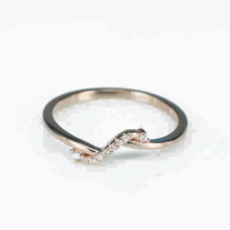 Ring  arrow  4mm.   rose  Circonia