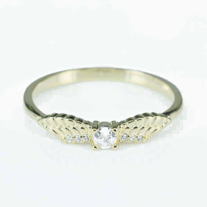 Ring Wing 3mm. Circonia gold