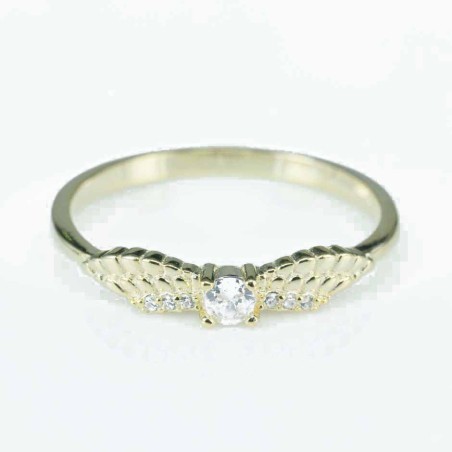 Ring Wing 3mm. Circonia gold