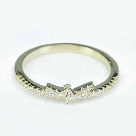 Ring Bow 5mm. Circonia gold