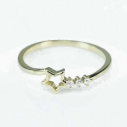 Ring Star 6mm. Circonia gold