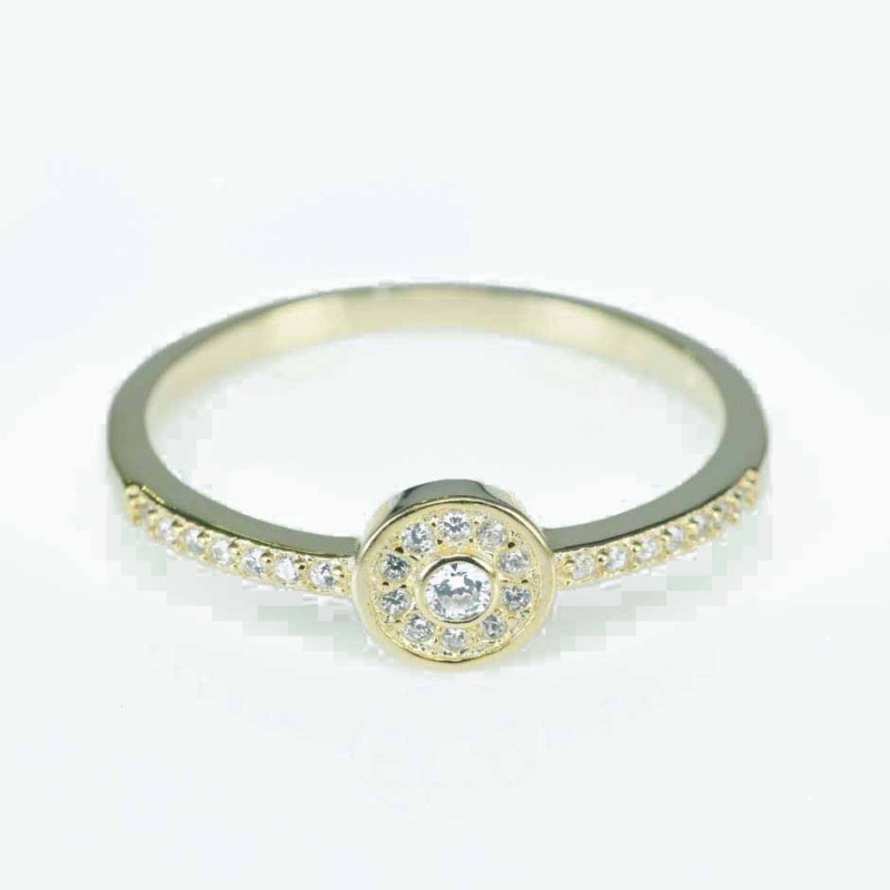 Ring Round 6mm. Circonia gold