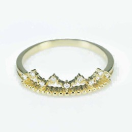 Ring Crown 5mm. Circonia gold