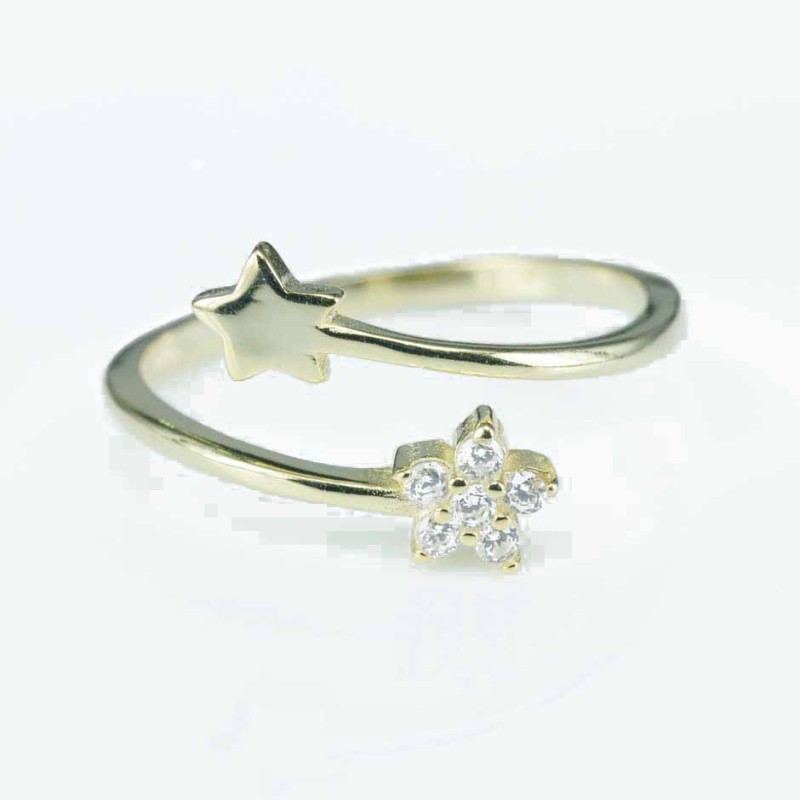 Ring Star 5mm. Circonia gold