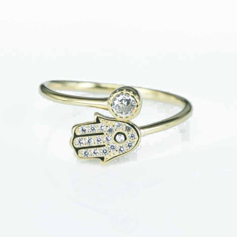 Ring Hand 4+6mm. Circonia gold