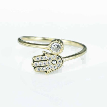 Ring Hand 4+6mm. Circonia gold