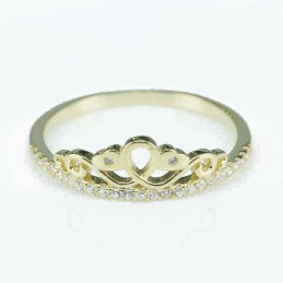 Ring Crown 7mm. Circonia gold