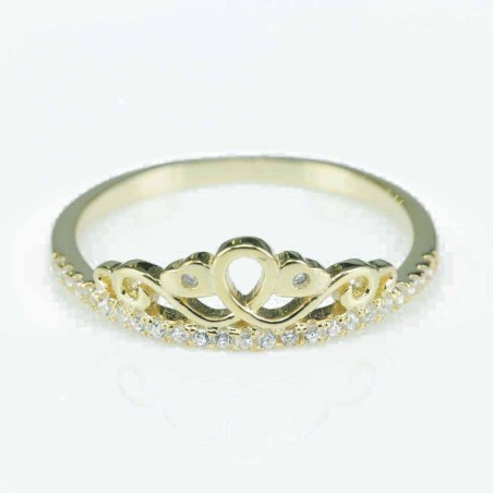 Ring Crown 7mm. Circonia gold