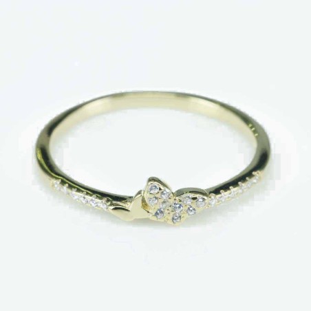 Ring Butterfly 4mm. Circonia gold